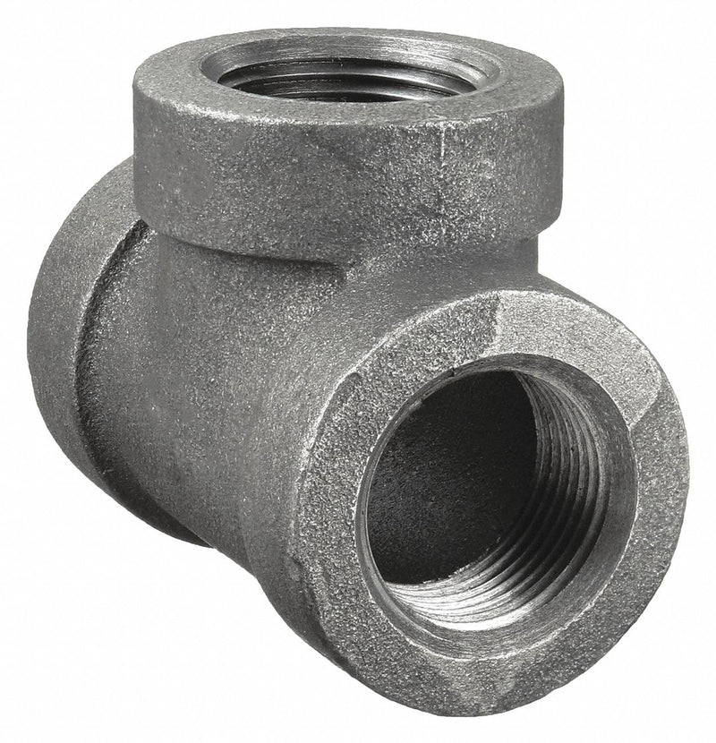 Approved Vendor 1LBX2 Metal Pipe Tee, 1/4 in x 1/4 in x 1/4 in, Threaded x Threaded x Threaded, Class 300, Malleable Iron