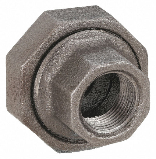 Approved Vendor 1LCA4 Metal Pipe Straight, 3/8 in x 3/8 in, Threaded x Threaded, Class 300, Union, Malleable Iron