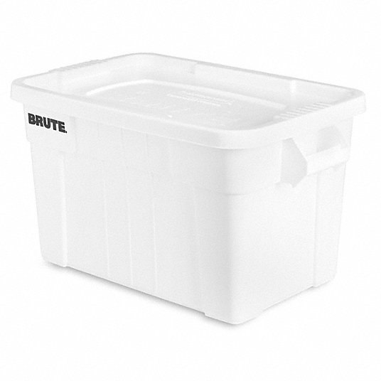 Rubbermaid FG9S3100WHT Storage Tote 20 gal, 27 3/4 in x 17 3/8 in x 15 1/8 in, White Body - KVM Tools Inc.KV1MDC5