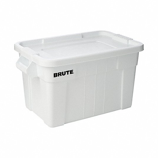 Rubbermaid FG9S3100WHT Storage Tote 20 gal, 27 3/4 in x 17 3/8 in x 15 1/8 in, White Body - KVM Tools Inc.KV1MDC5