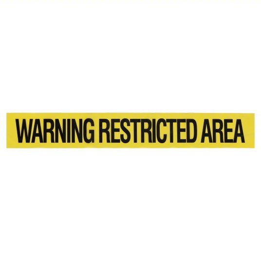 KVM Tools KV1N912 Barricade Tape 1,000 ft Lg, 3 in Wd, Warning Restricted Area Legend, Polyethylene - KVM Tools Inc.KV1N912
