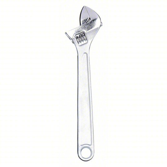 KVM Tools KV1NYA3 Adjustable Wrench Alloy Steel, Chrome, 8 in Overall Lg, 1 3/16 in Jaw Capacity, Plain Grip - KVM Tools Inc.KV1NYA3