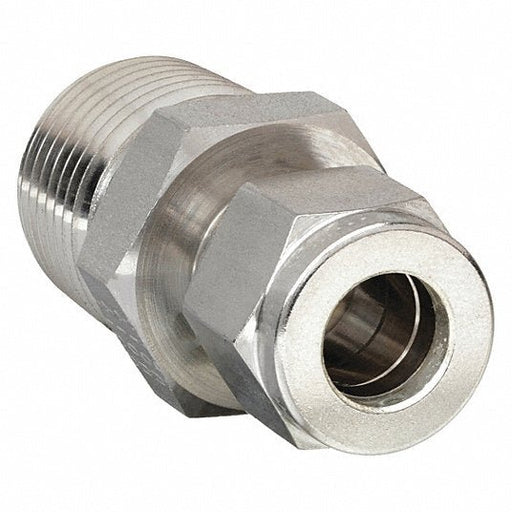 Parker 6MSC8N - 316 Compression Fitting Adapter 3/8 in OD x 1/2 in Pipe Fitting Size, Compression x MNPT - KVM Tools Inc.KV1PZD5