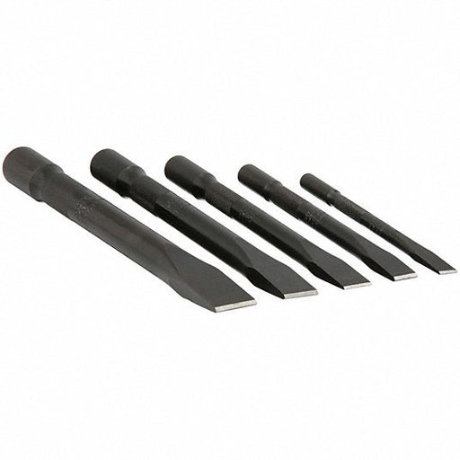 Proto J86000 Cold Chisel Set Steel, 3/8 in_1/2 in_5/8 in_3/4 in_7/8 in Blade Wd, Knurled Grip - KVM Tools Inc.KV1Q947