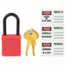Master Lock 406RED Lockout Padlock Keyed Different, Thermoplastic, Std Body Body Size, Plastic, Red - KVM Tools Inc.KV1TDC9