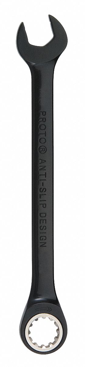 Proto JSCR24 Combination Wrench, Alloy Steel, Black Chrome, 3/4 in Head Size, 9 3/4 in Overall Lg, Offset