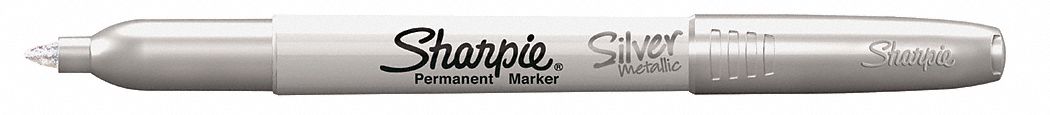 Sharpie 39100 Metallic Permanent Marker, Silver, Fine Tip, Capped, 12 PK