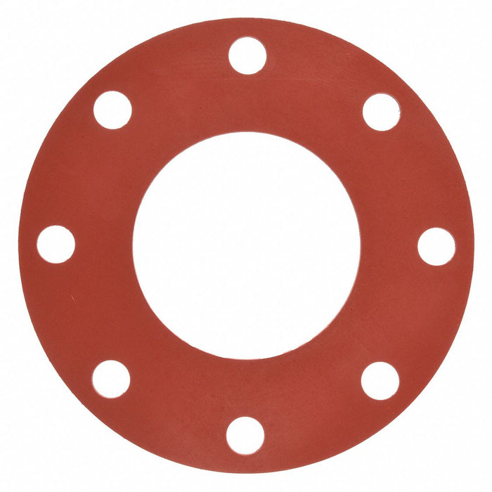 Approved Vendor 7124FF-0150-125-0400 Full Face Flange Gasket, Class 150, SBR, For 4 in Pipe, 1/8 in Thick, Red, 4 1/2 in Inside Dia