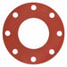 Approved Vendor 7124FF-0150-125-0400 Full Face Flange Gasket, Class 150, SBR, For 4 in Pipe, 1/8 in Thick, Red, 4 1/2 in Inside Dia