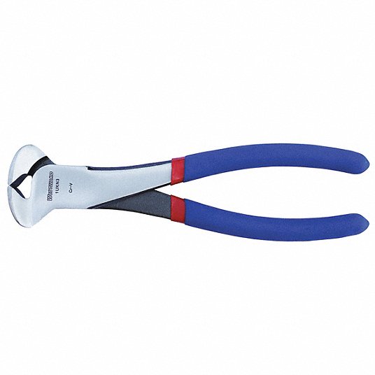 Westward 1UKN3 End Cutting Nippers 7 in Overall Lg, For 2 mm Max Wire Thick, 26 1/2 mm Jaw Wd, Steel