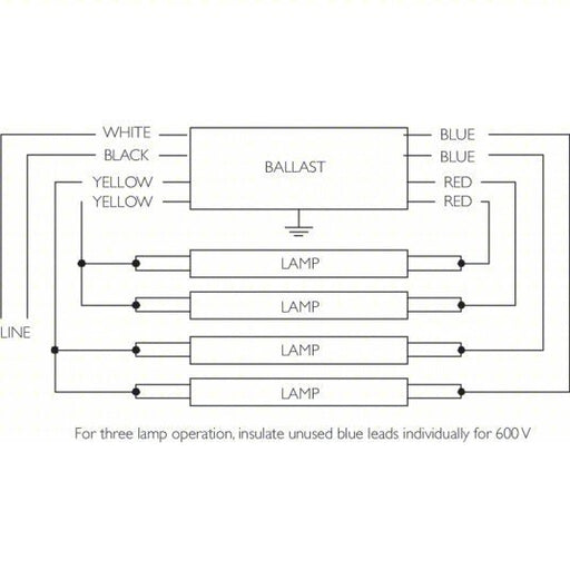 Advance ICN - 4P32 - N Fluorescent Ballast 120 to 277V AC, 3/4 Lamps Supported, 17 W_25 W_28 W_32 W_40 W Bulb Watt - KVM Tools Inc.KV1VN22