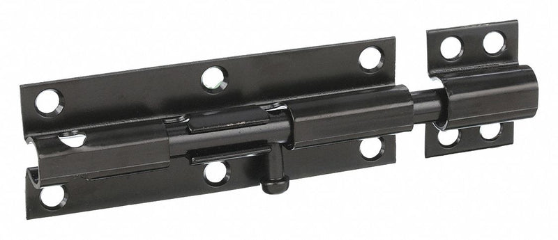 Approved Vendor 1WAA7 Door Bolt, Barrel Bolt, 11/16 in Ht, 1 5/8 in Wd, 6 in Lg PK2