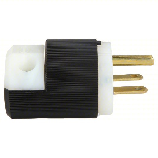 Hubbell HBL5666C Straight Blade Plug 6 - 15P, 15 A, 250V AC, Black/White, 2 Poles - KVM Tools Inc.KV1X995