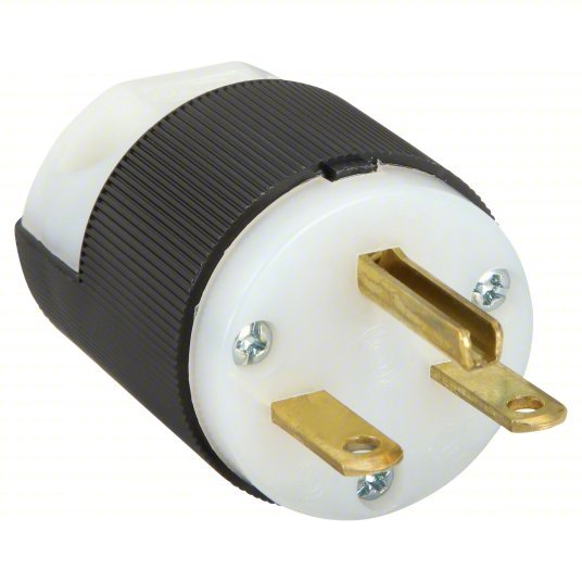 Hubbell HBL5666C Straight Blade Plug 6 - 15P, 15 A, 250V AC, Black/White, 2 Poles - KVM Tools Inc.KV1X995