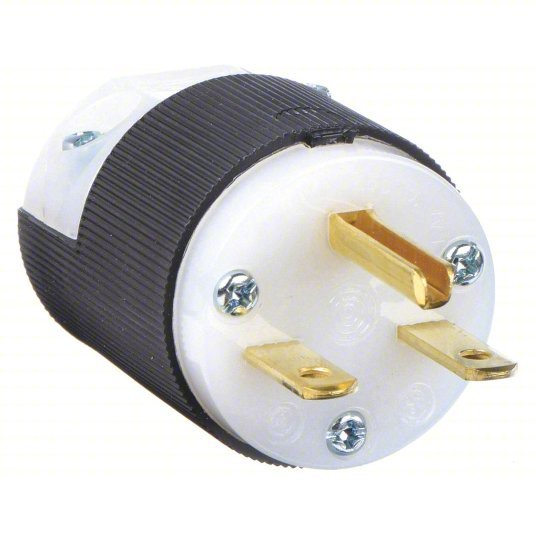 Hubbell HBL5666C Straight Blade Plug 6 - 15P, 15 A, 250V AC, Black/White, 2 Poles - KVM Tools Inc.KV1X995