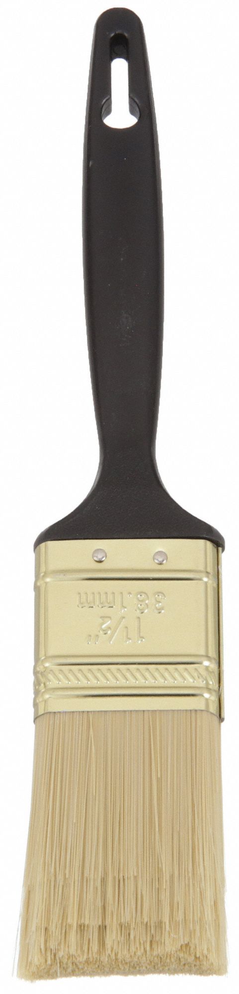 Approved Vendor 1XRJ5 Paint Brush, Flat Sash Brush, 1 1/2 in, Synthetic, Polyester