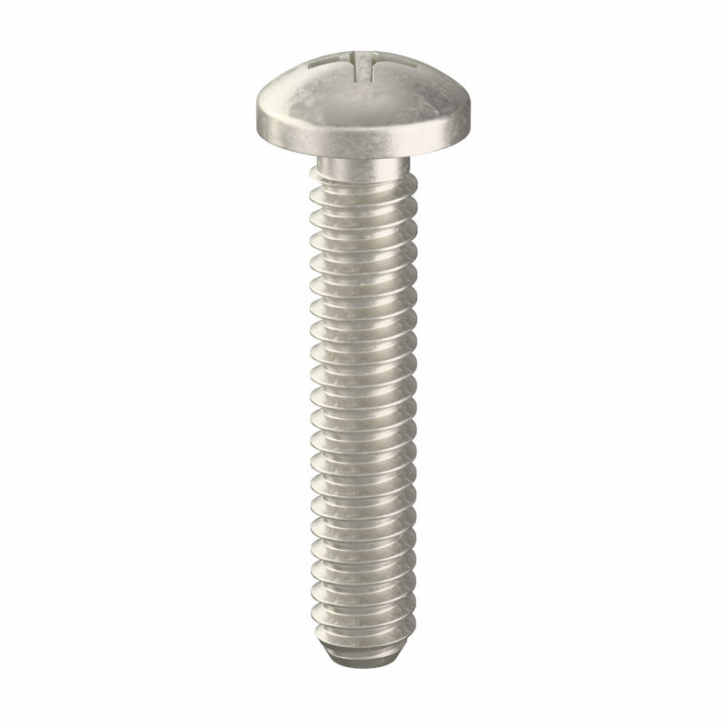 Approved Vendor U51122.019.0100 Machine Screw, #10-24 Thread Size, 1 in Lg, 18-8, Stainless Steel, Plain, Pan, Phillips, 100 PK