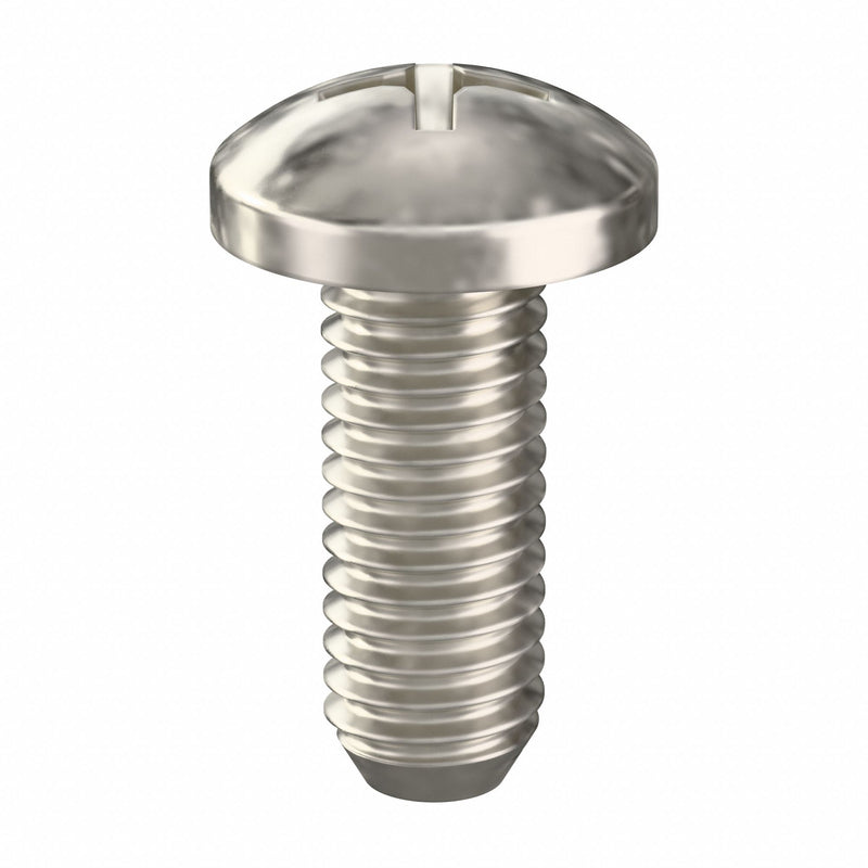 Approved Vendor 1ZE21 Machine Screw, #10-32 Thread Size, 1/2 in Lg, Stainless Steel, Plain, Pan, Phillips, 100 PK