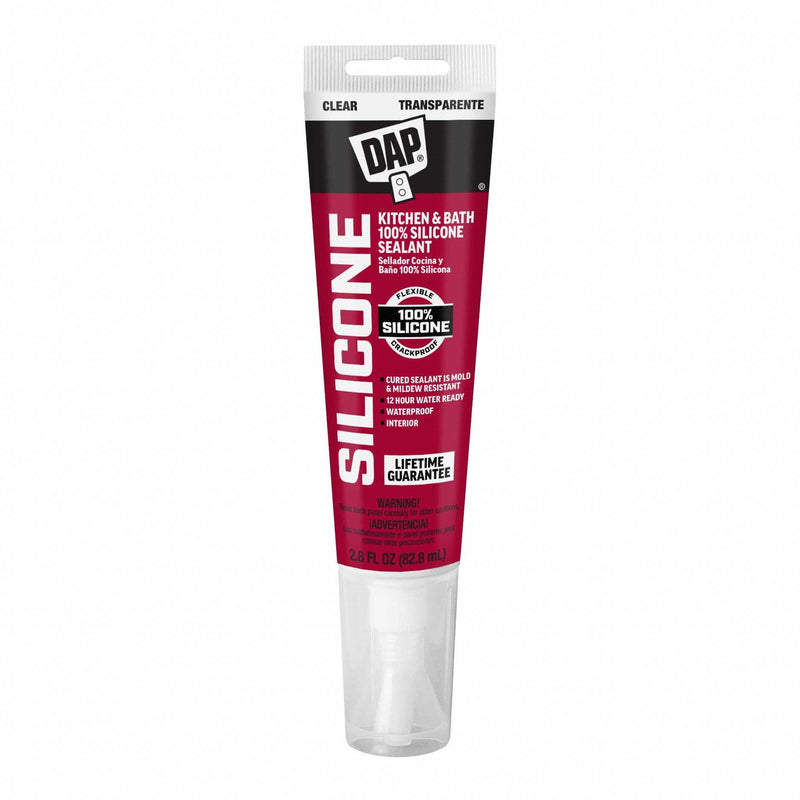 DAP 00751 Commercial Kitchen Silicone Sealant, Clear, 3 oz Tube, -40 to 350°F, FDA 21 CFR 177.2600