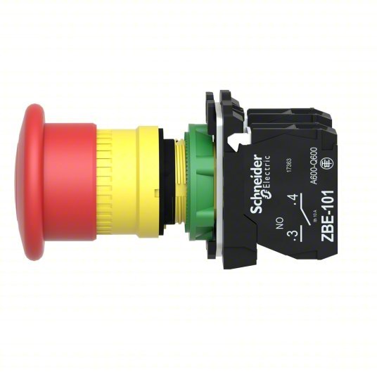 Schneider XB5AT845 Emergency Stop Push Button 22 mm Size, Maintained Push / Maintained Pull, Red - KVM Tools Inc.KV2UZD4