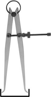 McMaster 2060A6 Fine - Adjust Layout Caliper, Inside, 10" Long Leg - KVM Tools Inc.KV2060A6