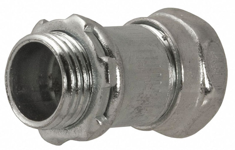 Raco 2906 Compression Conduit Connector, Steel, 1 1/2 in Trade Size, 2 25/32 in Overall Lg, Non-Insulated