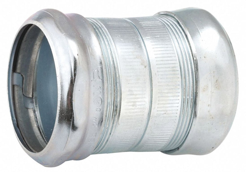 Raco 2950 Compression Conduit Coupling, Steel, 2 1/2 in Trade Size, 4 17/32 in Overall Lg, Gray
