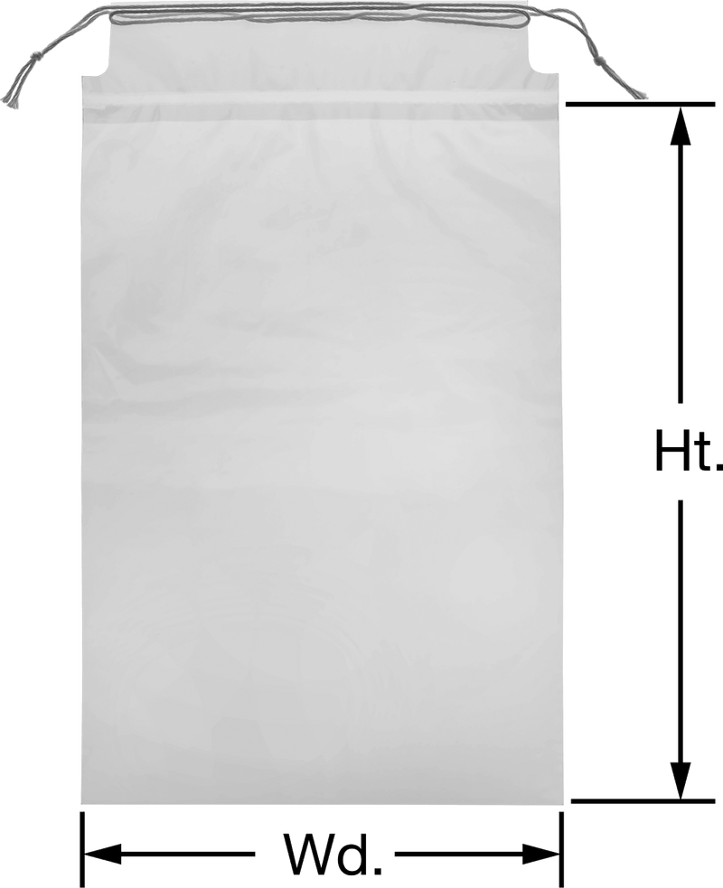 McMaster 20705T7 Polyethylene Drawstring Bags, 10" Wide, 14" High, Pack of 50