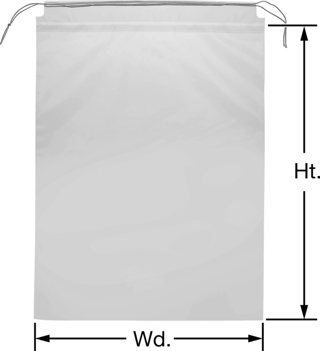McMaster 20705T7 Polyethylene Drawstring Bags, 10" Wide, 14" High, Pack of 50