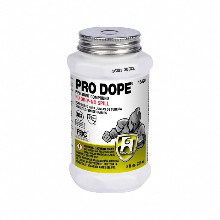 Hercules 15420 Pipe Thread Sealant, Pro Dope, 8 oz, Brush-Top Can, Gray