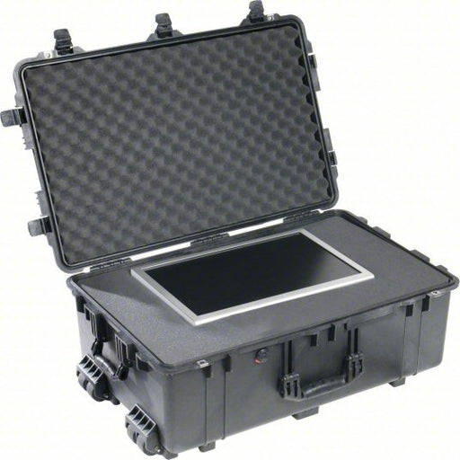 Pelican 1650 Protective Case 17 1/2 in x 28 5/8 in x 10 5/8 in Inside, Flat/Pick and Pluck, Black, IP67 - KVM Tools Inc.KV20FZ57