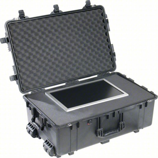 Pelican 1650 Protective Case 17 1/2 in x 28 5/8 in x 10 5/8 in Inside, Flat/Pick and Pluck, Black, IP67 - KVM Tools Inc.KV20FZ57