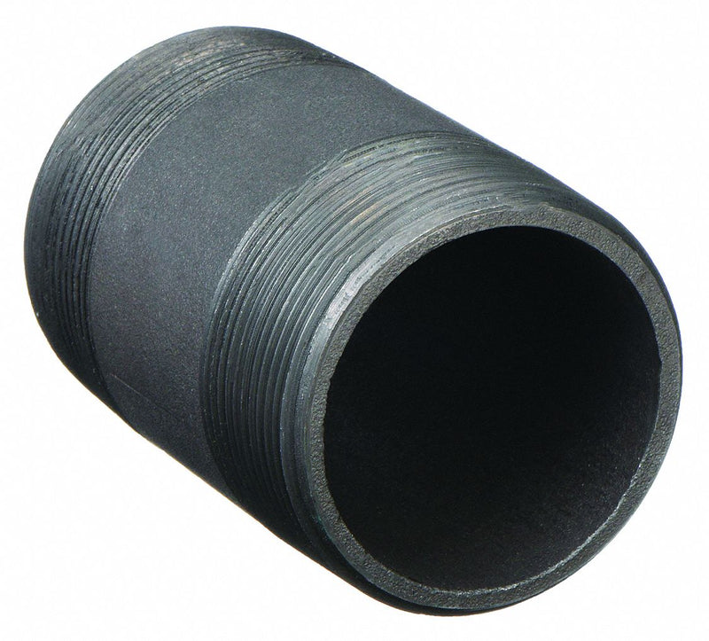 Beck 0332610609 Pipe Nipple, 3/8 in NPS, MNPT x MNPT, 4 in OAL, Sch 80 Black Steel, Seamless
