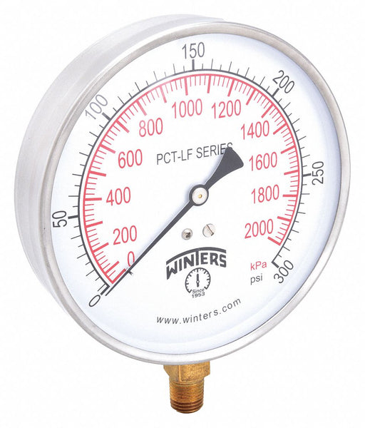 Winters PCT326LF Lead-Free Pressure Gauge