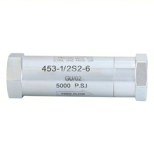 Parker 453 - 1/2S2 - 6 Hydraulic Check Valve 5,000 psi, 1/2 in, NPT - KVM Tools Inc.KV20JR51