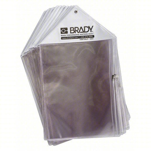 Brady PW - PW A4 1 Job Ticket Holder Plastic, Grommet, 10 1/2 in Ht, 18 1/2 in Wd, Clear/White - KVM Tools Inc.KV20TJ45