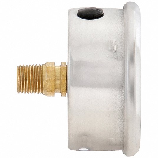 PIC Gauges PRO-202L-254P Industrial Pressure Gauge 0 psi to 3,000 psi, 2 1/2 in Dial, 1/4 in NPT Male, Copper