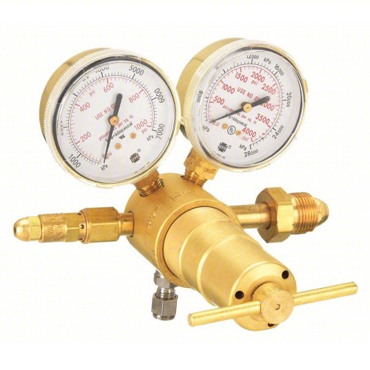 Victor 0781 - 1408 Gas Regulator Single Stage, CGA 580 Inlet, 1/4" Swagelok Outlet, 750 psig, Brass Diaphragm - KVM Tools Inc.KV20UK08