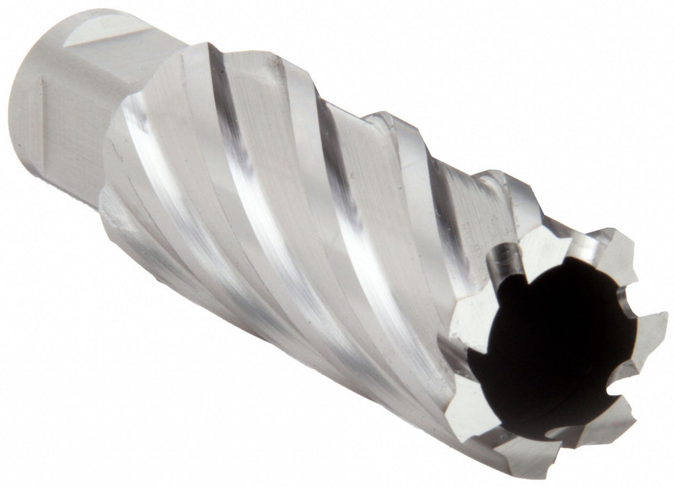 Slugger by Fein 63134270102 Annular Cutter, 27 mm Cutter Dia, 2 in Max Cutting Dp, High Speed Steel, Bright, Weldon Flat 3/4 in Shank