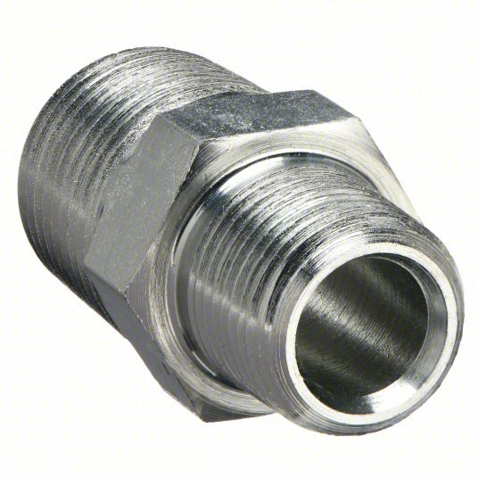 Parker 2 - 2 MHN - S Hex Nipple Carbon Steel, 1/8 in x 1/8 in Fitting Pipe Size, Male NPT x Male NPT, 1 1/16 in Lg - KVM Tools Inc.KV20ZA07