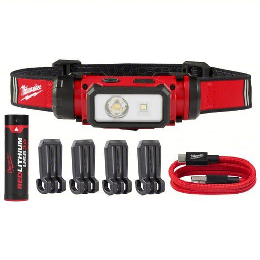 Milwaukee 2163-21 Hard Hat Headlamp 600 lm Max Brightness, 20 hr Max Run, 120 m Max Distance - KVM Tools Inc.KV801WF2