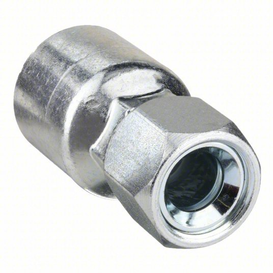 Parker 10643-4-4 Hydraulic Crimp Fitting Steel x Steel, Straight, -4 For Hose Dash Size, Female x Genderless - KVM Tools Inc.KV21A752