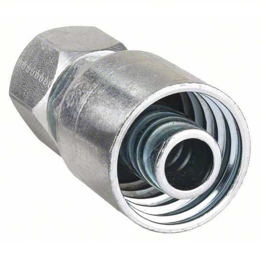 Parker 10643-6-6 Hydraulic Crimp Fitting Steel x Steel, Straight, -6 F ...