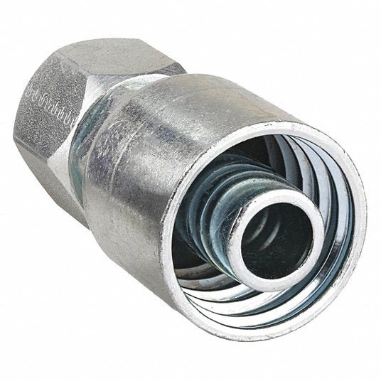 Parker 10643 - 8 - 8 Hydraulic Crimp Fitting Steel x Steel, Straight, - 8 For Hose Dash Size, Female x Genderless - KVM Tools Inc.KV21A759