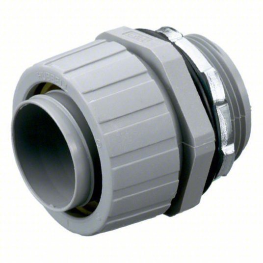 Hubbell P100NGYA Liquid-Tight Conduit Fitting 1 in Trade Size, Straight, Insulated, Gray - KVM Tools Inc.KV6D092