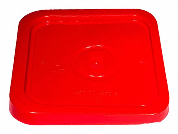 Approved Vendor SQ2140R-L Pail Lid, Snap-On, Red, Plastic, FDA Compliant, 10 3/8 in L x 10 3/8 in W