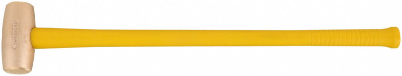 American Hammer AM10BRFG Soft-Face Sledge Hammer, Brass, Fiberglass Handle, 10 lb Head Wt, 4 in Dia, 32 in Overall Lg, Brass