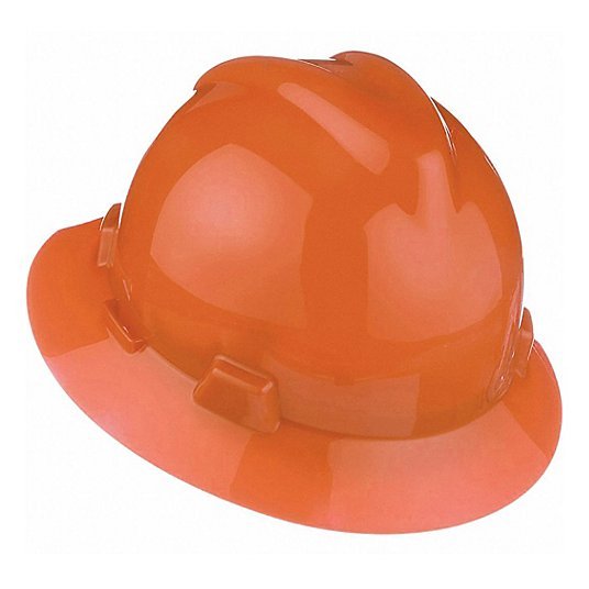 MSA 496075 Hard Hat Orange, No Graphics, Ratchet (4 - Point), Pinlock, Polyethylene, Side - Slots, Solid - KVM Tools Inc.KV22EY76