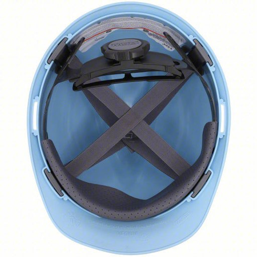 MSA 495853 Hard Hat Blue, No Graphics, Ratchet (4-Point), Polyethylene, Side-Slots - KVM Tools Inc.KV22EY92