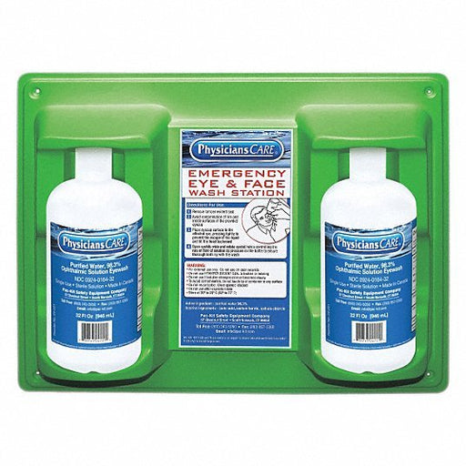 Physicians Care 54613 Single Use Eyewash Station 2 No. of Bottles Included, 32 oz Size - KVM Tools Inc.KV22FX25